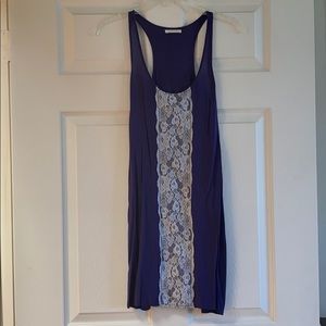 Purple and with lace front racerback dress